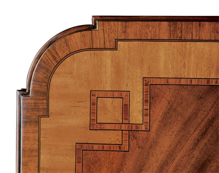 Maitland-Smith Greek Key Dining Table, Mahogany, Brass Mounts, 111"W (8105-35 YUU906TP9K)