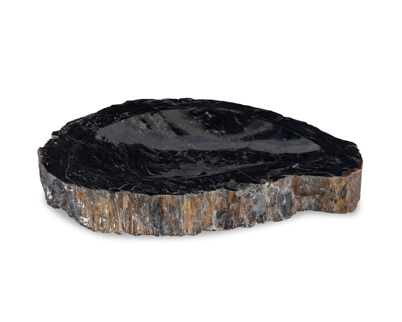 Maitland-Smith Grey Petrified Bowl Petrified Wood