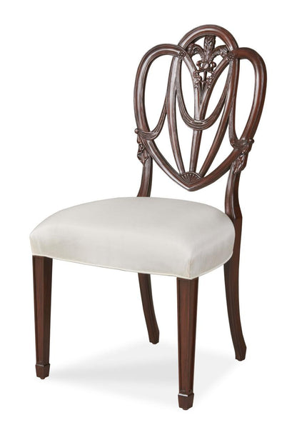 Maitland-Smith Heart Side Chair Pearl Polished Mahogany