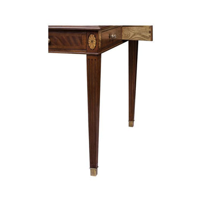 Maitland-Smith Hopkins Game Table, Mahogany, Antique Brown Leather, 38"W (89-0902 YUU906TPA0)