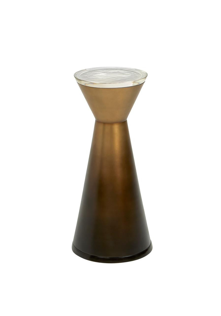 Maitland-Smith Hour Glass Martini Table Antique Brass