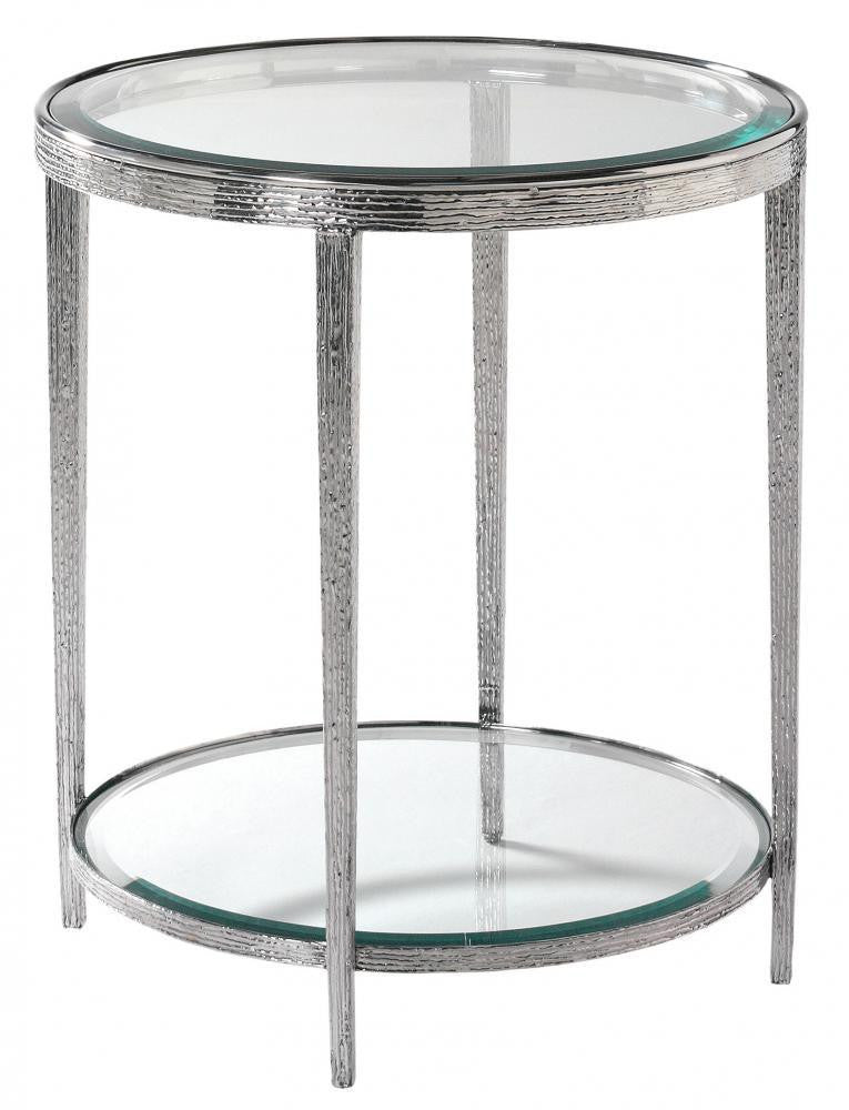 Maitland-Smith Jinx Side Table Aged Nickel