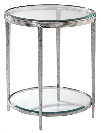 Maitland-Smith Jinx Side Table Aged Nickel