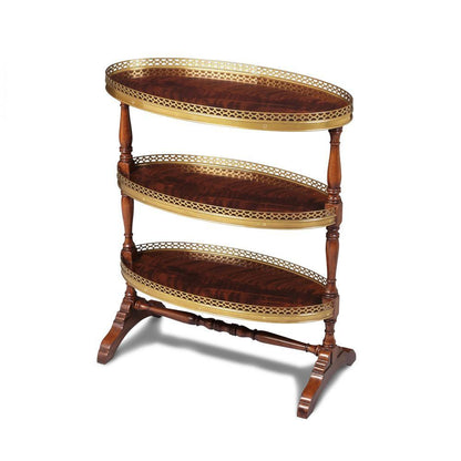 Maitland-Smith Juliette Accent Table Mahogany, Antique Brass