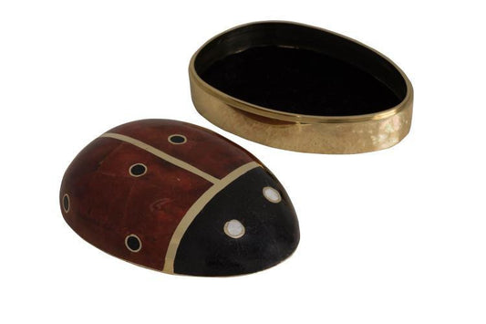 Maitland-Smith Ladybug Box, Cast Brass, Black, Red, 7W (8161-11 YUU906TQ74)