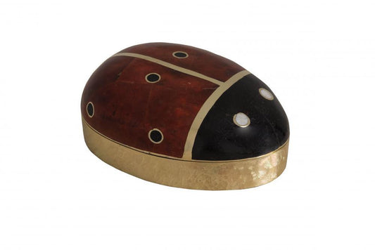 Maitland-Smith Ladybug Box Cast Brass, Red