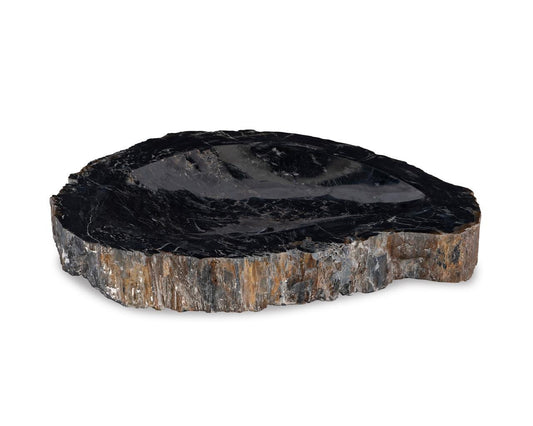 Maitland-Smith Large Grey Petrified Bowl Multicolored