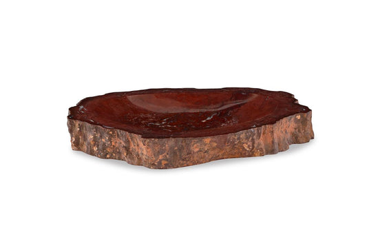 Maitland-Smith Large Red Petrified Bowl Petrified Wood