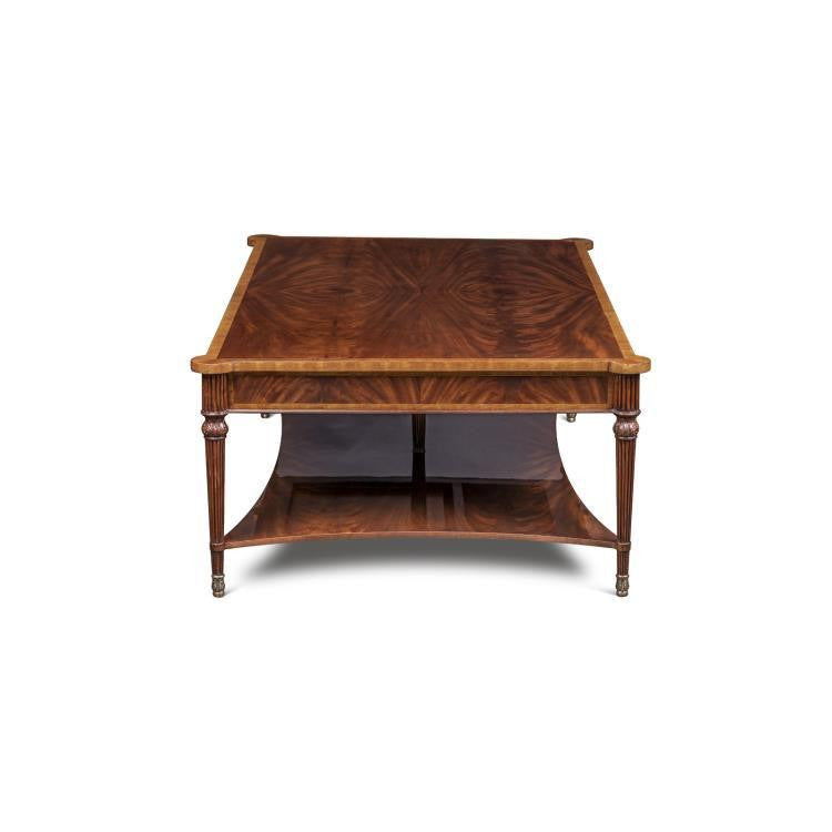 Maitland-Smith Lawson Cocktail Table, Mahogany, Brass Accents, 60"W (89-0604 YUU906TQ78)