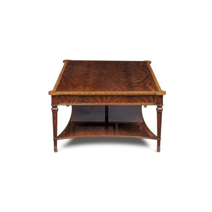 Maitland-Smith Lawson Cocktail Table, Mahogany, Brass Accents, 60"W (89-0604 YUU906TQ78)