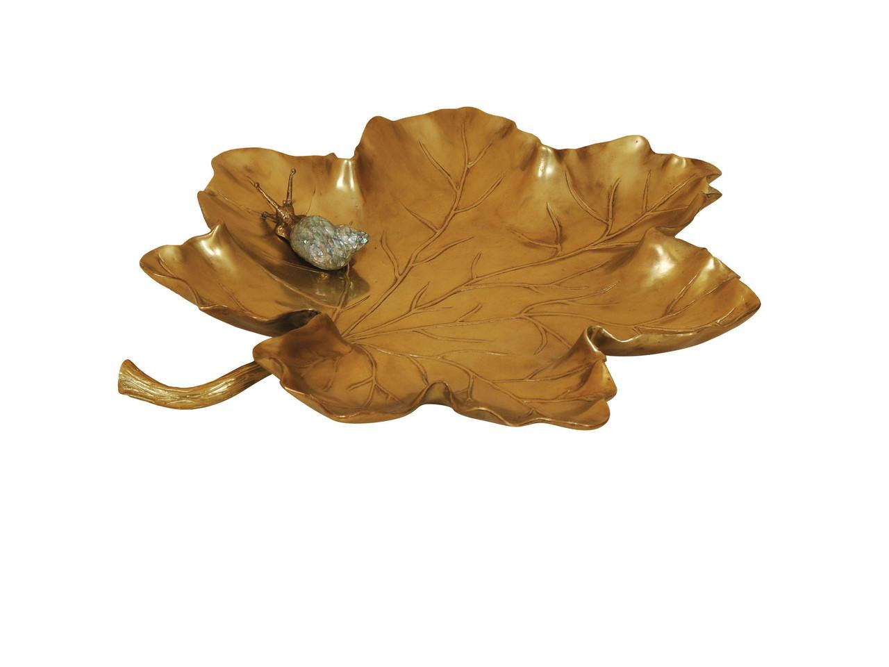Maitland-Smith Leaf Dish Cast Brass Leaf