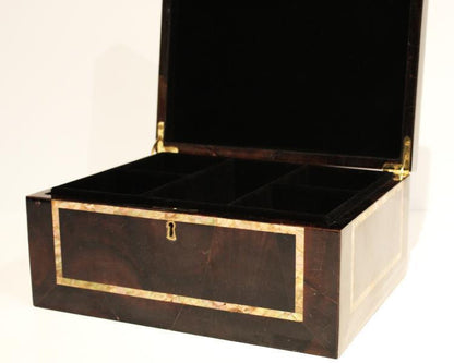Maitland-Smith Loop Box, Brown, Polished Brass, 13W (8124-11 YUU906TQ7J)
