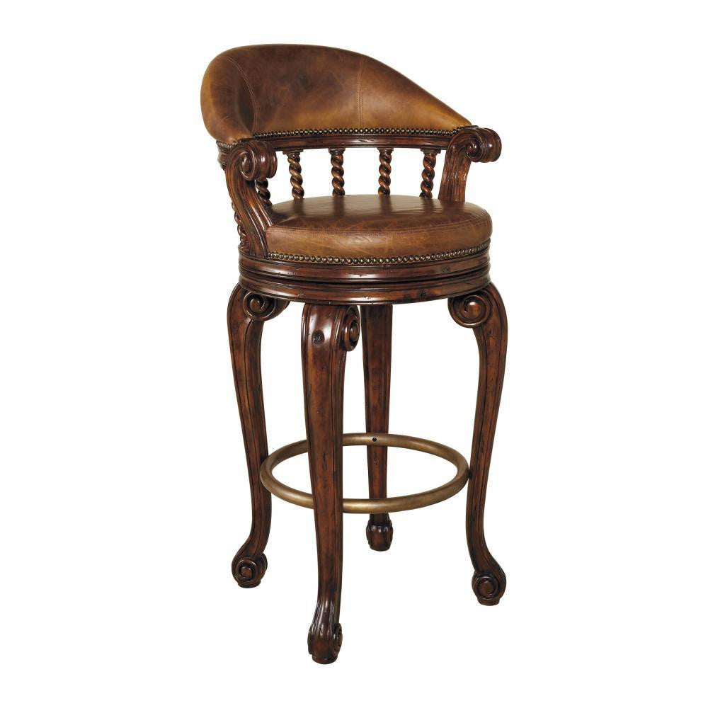 Maitland-Smith Marlowe Counter Stool Mahogany, Brown