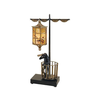 Maitland-Smith Monkey Lookout Decorative Lamp Dark Walnut