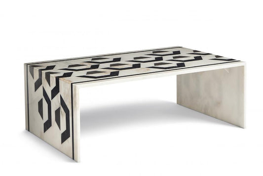 Maitland-Smith Morgan Cocktail Table White, Black