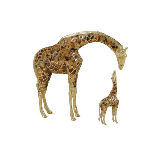 Maitland-Smith Mother's Pride Giraffes Sculpture Cast Brass