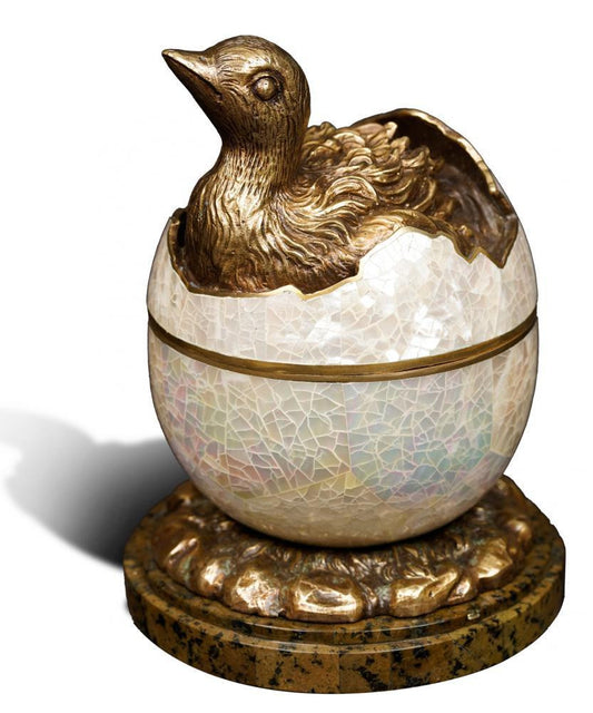 Maitland-Smith Ostrich Egg Box Brass