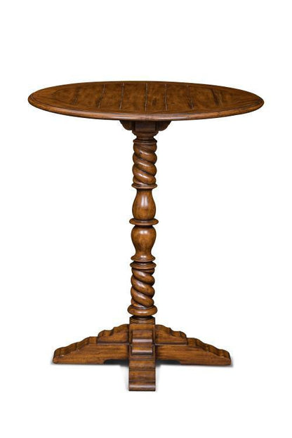 Maitland-Smith Painter's Pedestal Pedestal Table, Distressed Wood, 36"W (89-0411 YUU906TR6Q)