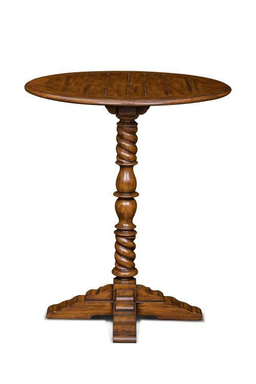 Maitland-Smith Painter's Pedestal Pedestal Table, Distressed Wood, 36"W (89-0411 YUU906TR6Q)