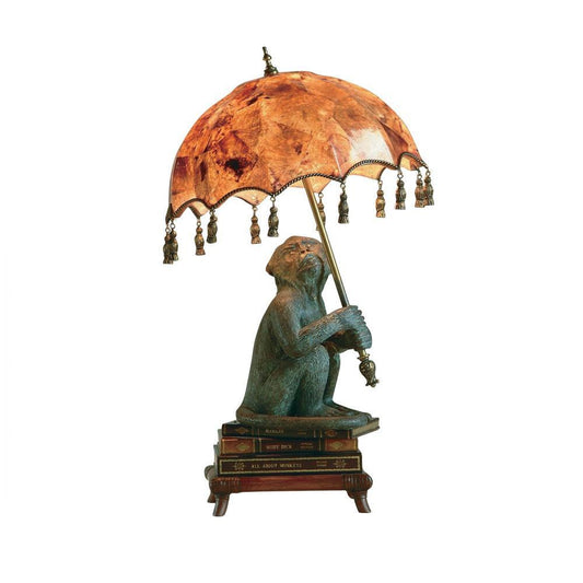 Maitland-Smith Parasol Monkey Table Lamp Verdigris