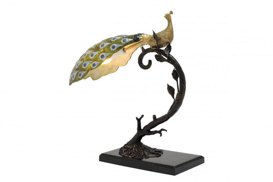 Maitland-Smith Peacock Table Lamp Black, Brass