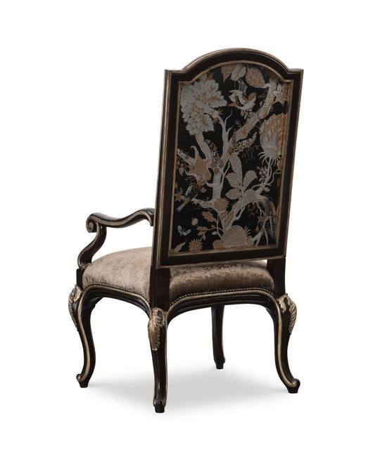 Maitland-Smith Piazza San Marco Armchair, Black, Behaus Ebony Back, Glaze Copper Seat, 50"H (88-0166 YUU906TR76)