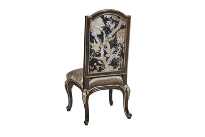 Maitland-Smith Piazza San Marco Side Chair, Black, Behaus Ebony Back, Glaze Copper Seat, 50"H (88-0165 YUU906TR75)