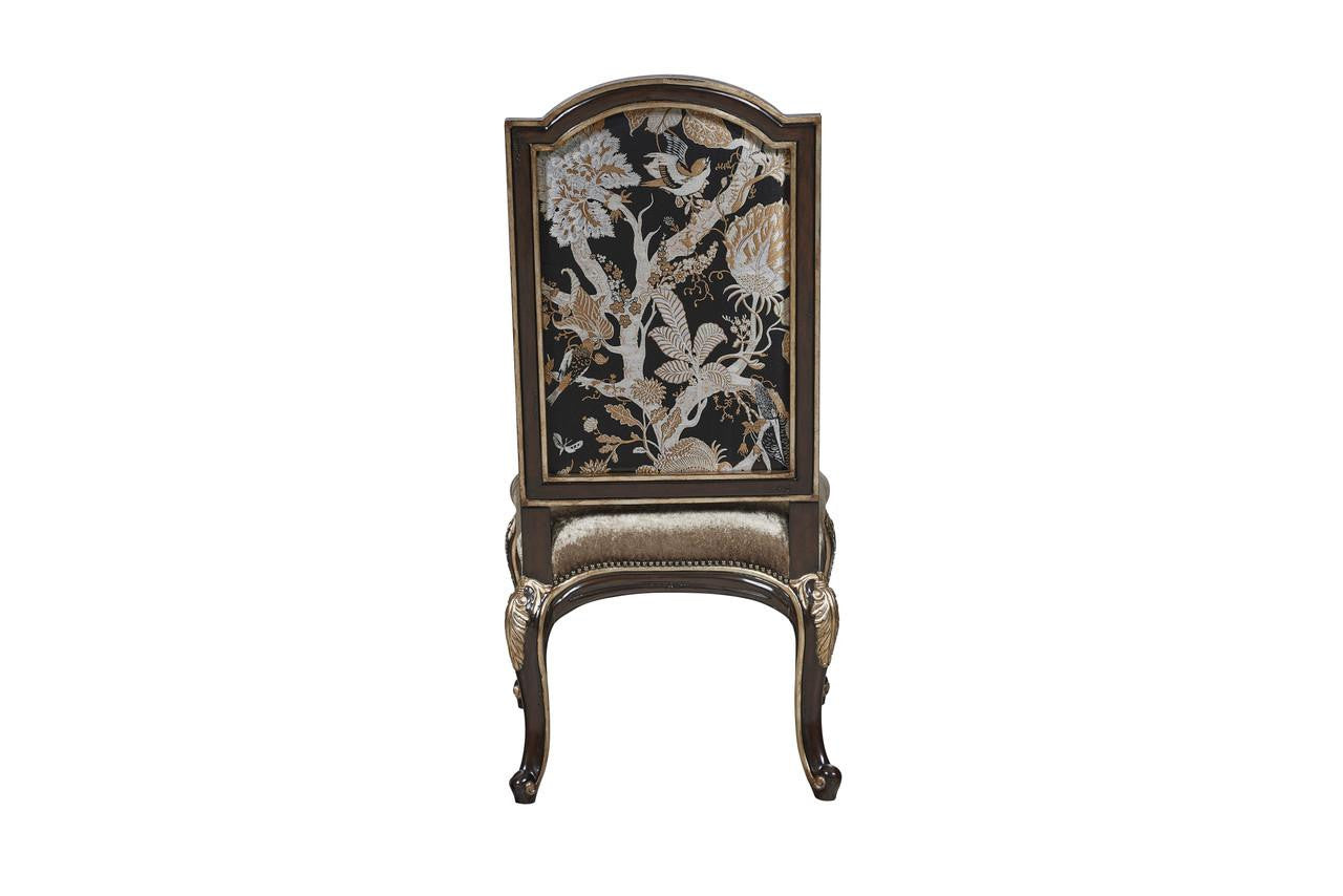 Maitland-Smith Piazza San Marco Side Chair, Black, Behaus Ebony Back, Glaze Copper Seat, 50"H (88-0165 YUU906TR75)