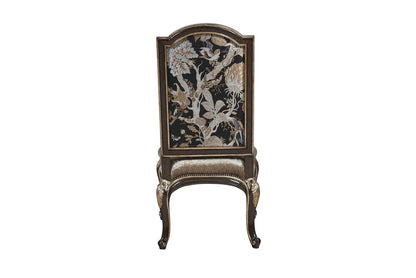Maitland-Smith Piazza San Marco Side Chair, Black, Behaus Ebony Back, Glaze Copper Seat, 50"H (88-0165 YUU906TR75)