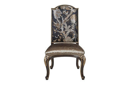 Maitland-Smith Piazza San Marco Side Chair, Black, Behaus Ebony Back, Glaze Copper Seat, 50"H (88-0165 YUU906TR75)