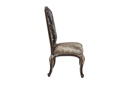 Maitland-Smith Piazza San Marco Side Chair, Black, Behaus Ebony Back, Glaze Copper Seat, 50"H (88-0165 YUU906TR75)