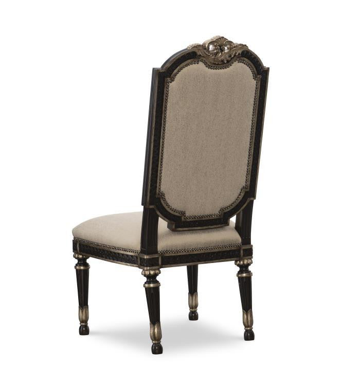 Maitland-Smith Piazza San Marco Side Chair, Champagne Gold Fabric, Dark Brown, 49"H (88-0545 YUU906TR7D)