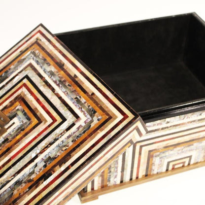 Maitland-Smith Pinstripe Box, Antique Brass, 13W (8106-11 YUU906TR7F)