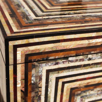 Maitland-Smith Pinstripe Box, Antique Brass, 13W (8106-11 YUU906TR7F)