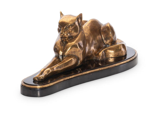 Maitland-Smith Puma Sculpture Solid brass