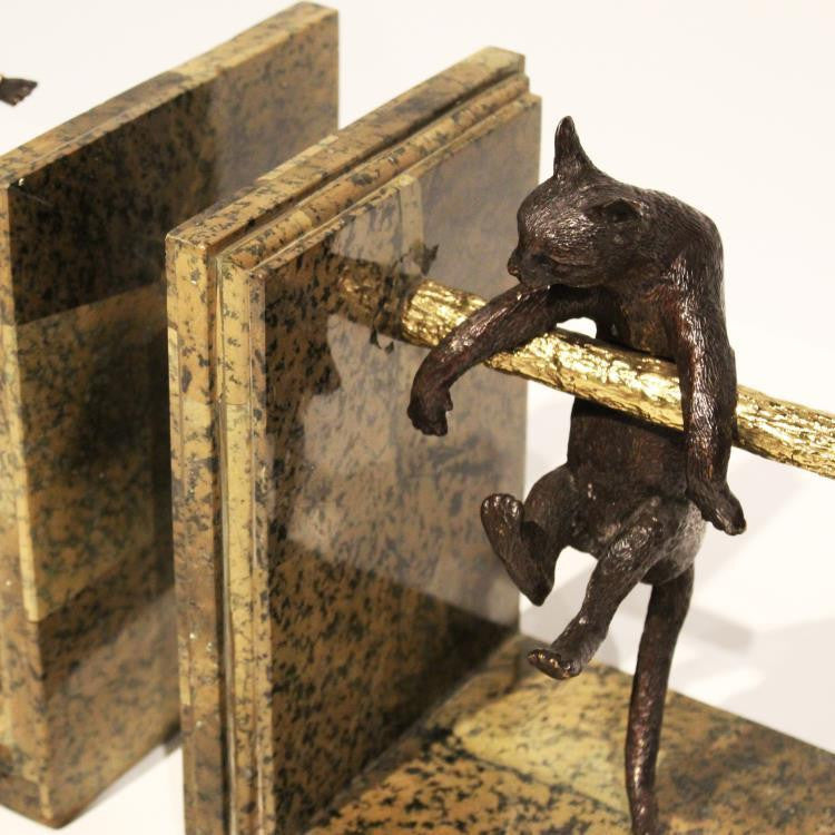 Maitland-Smith Pursuit Bookends, Cast Brass, Gold Base, 10"W (8141-12 YUU906TR7V)