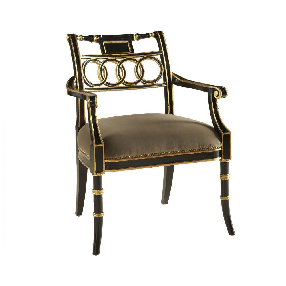 Maitland-Smith Regency Armchair Black, Taupe