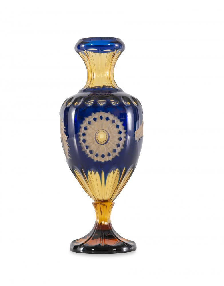 Maitland-Smith Releve Vase Blue, Gold