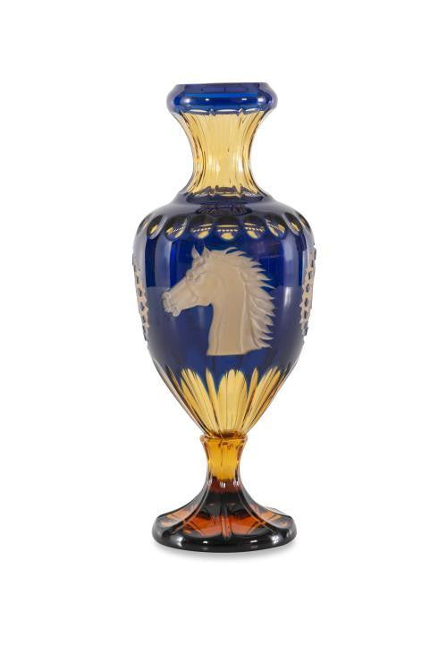 Maitland-Smith Releve Vase, Blue, Gold, 13"H (8362-21 YUU906TR8D)