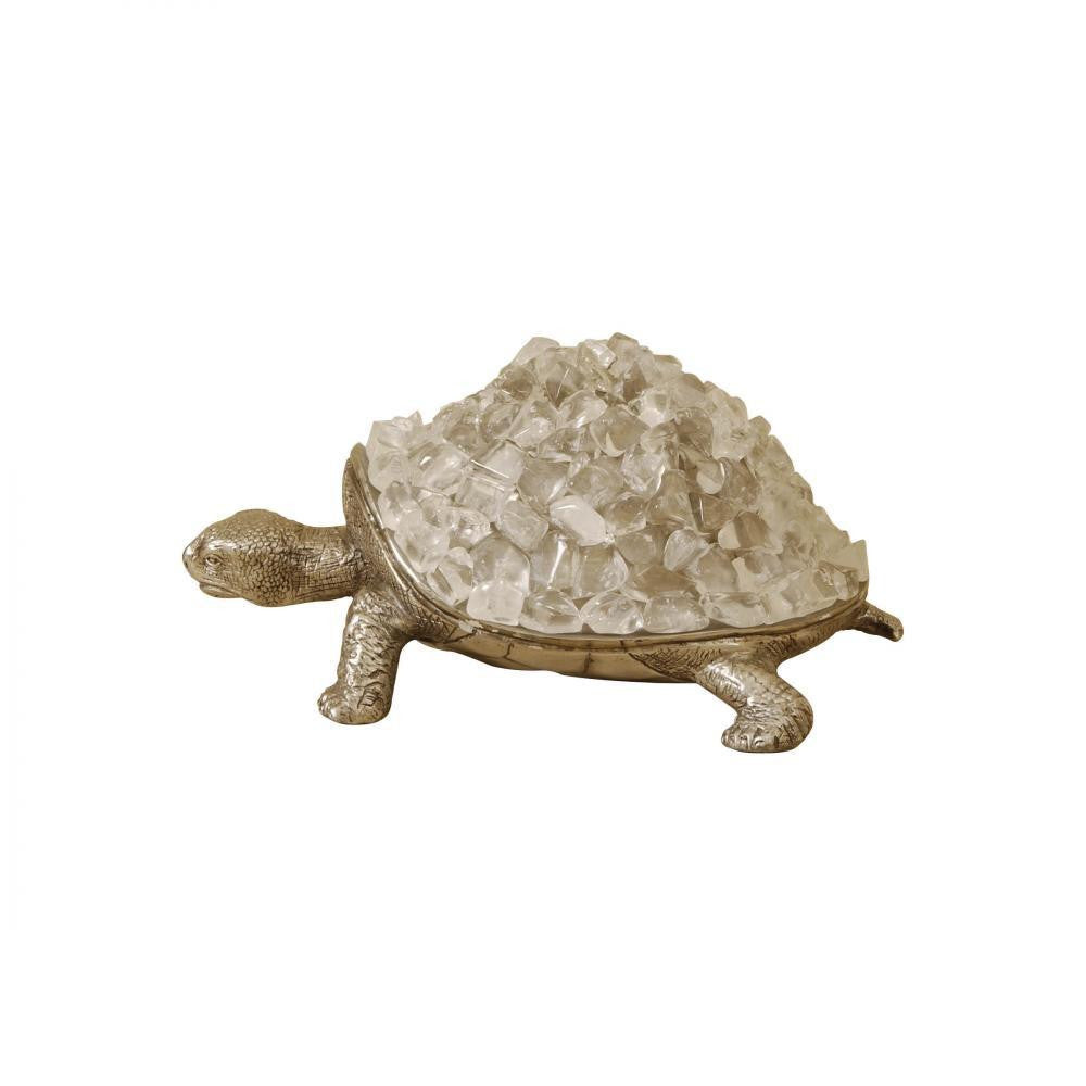 Maitland-Smith Rocky Turtle Sculpture Aluminum, Crystal