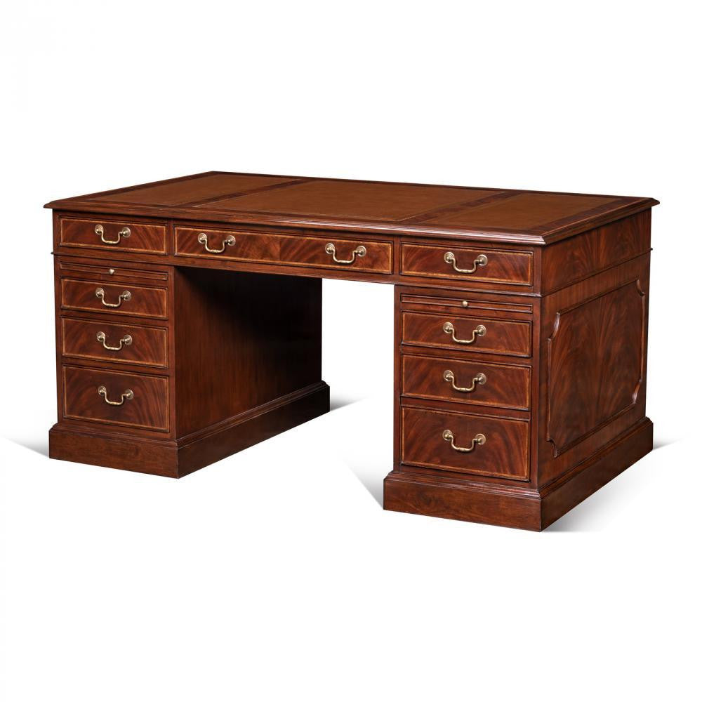 Maitland-Smith Roosevelt Desk Mahogany, Dark Brown