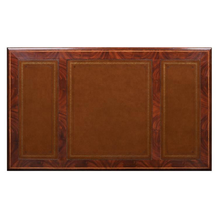 Maitland-Smith Roosevelt Desk, Mahogany, Antique Brown Leather Top, Brass Hardware, 60"W (89-0001 YUU906TR8L)