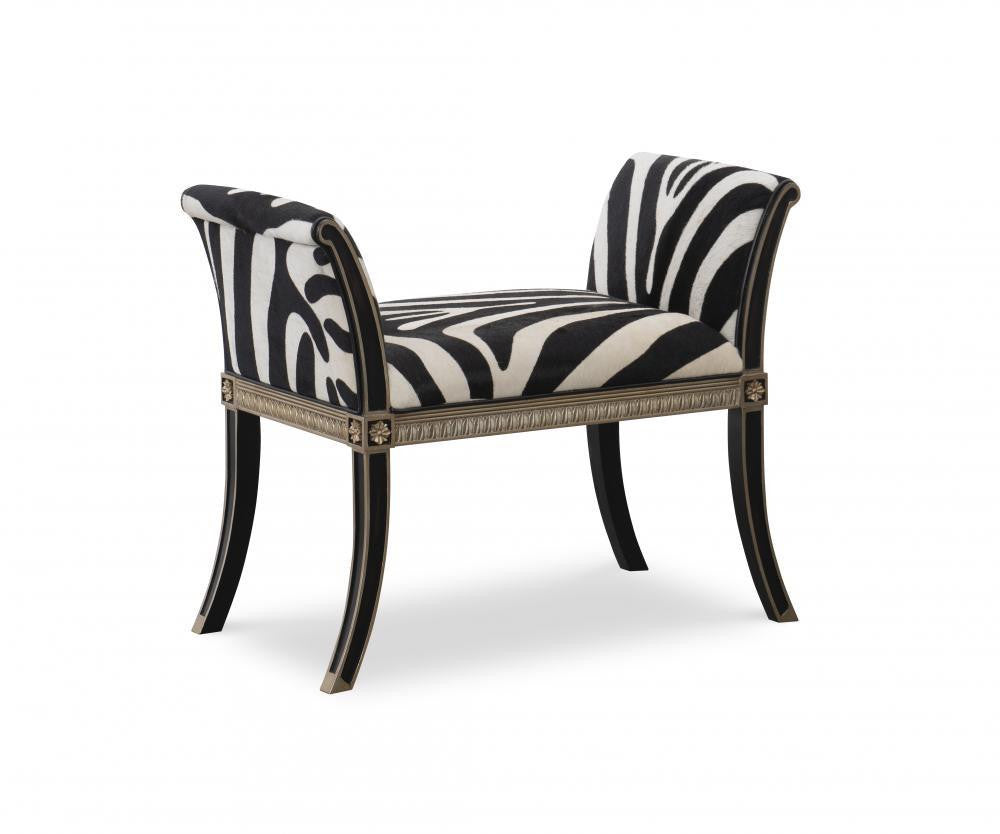 Maitland-Smith Safari Bench Black, White