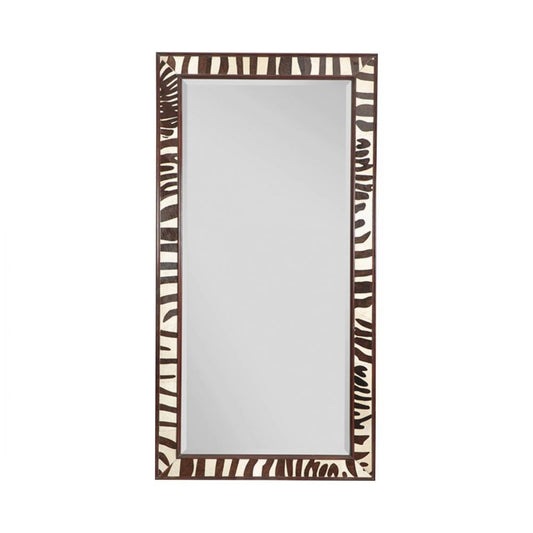 Maitland-Smith Safari Floor Mirror Black, White