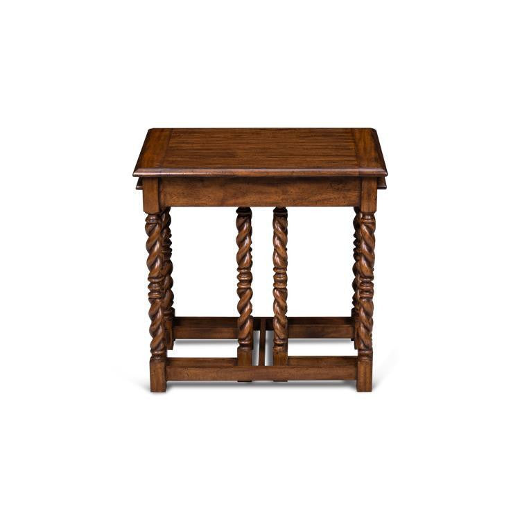 Maitland-Smith Serpentine Nesting Table, Set of 3, Distressed Wood, 26"W (89-0409 YUU906TT58)