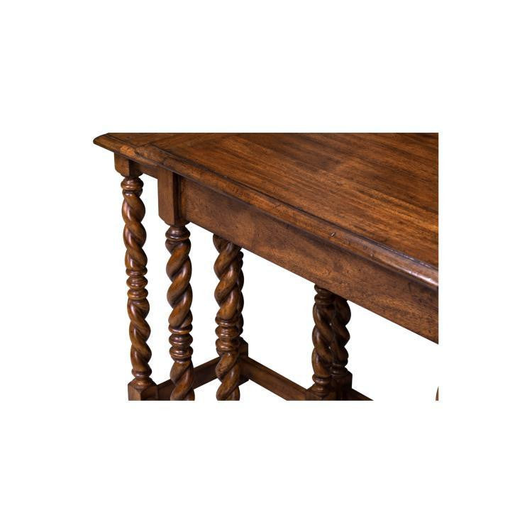 Maitland-Smith Serpentine Nesting Table, Set of 3, Distressed Wood, 26"W (89-0409 YUU906TT58)