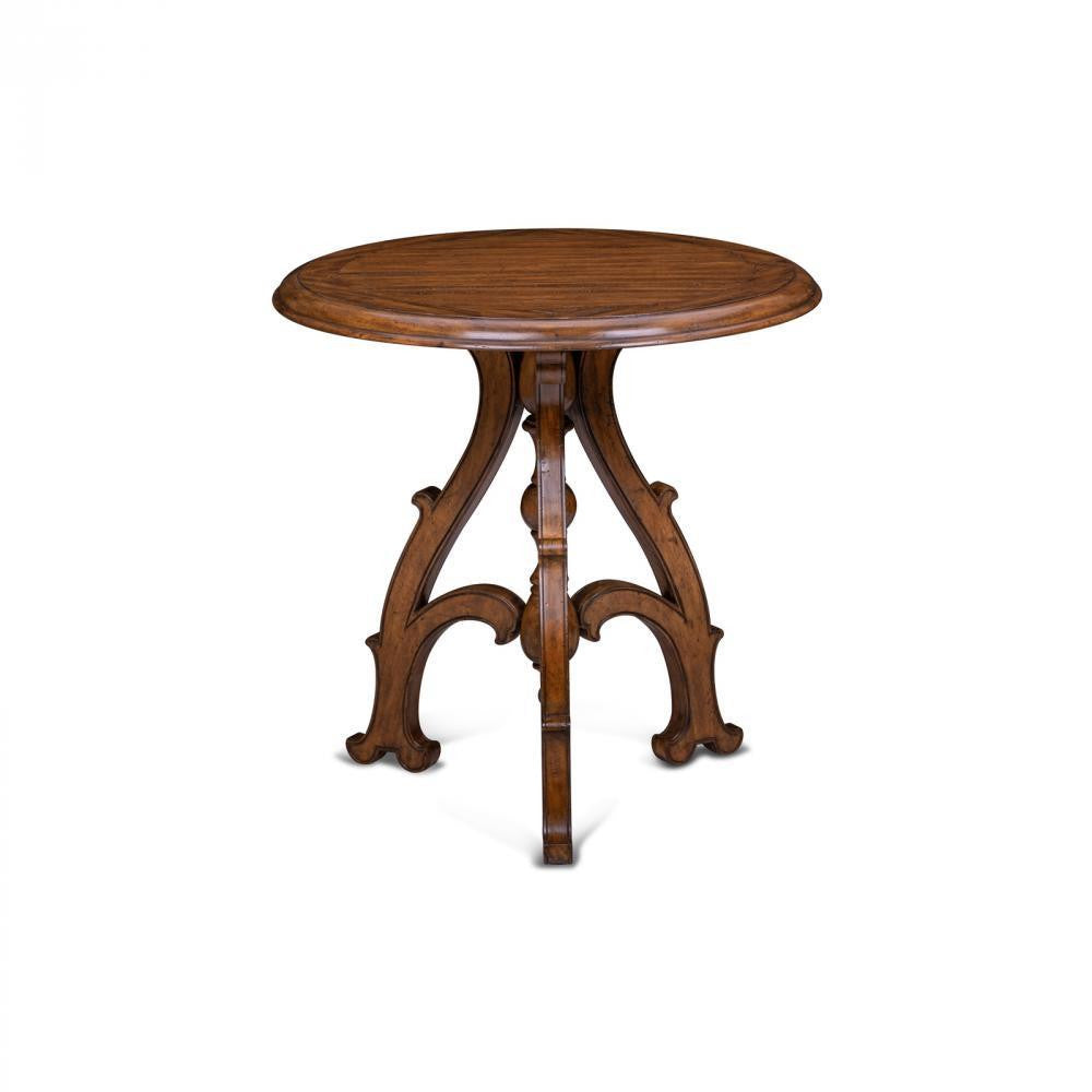 Maitland-Smith Shepard Pedestal Table Distressed Wood