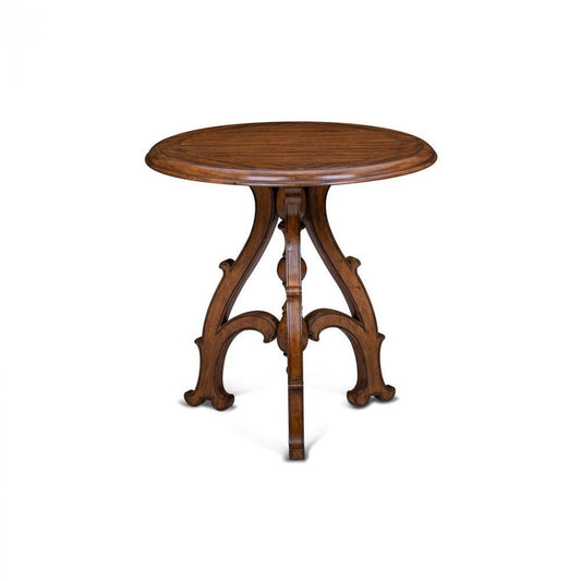 Maitland-Smith Shepard Pedestal Table Distressed Wood