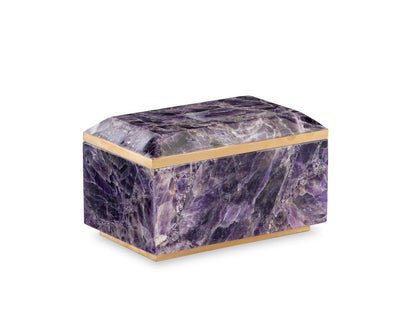 Maitland-Smith Small Brass And Amethyst Box Amethyst
