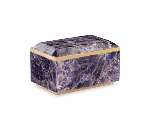 Maitland-Smith Small Brass And Amethyst Box Amethyst